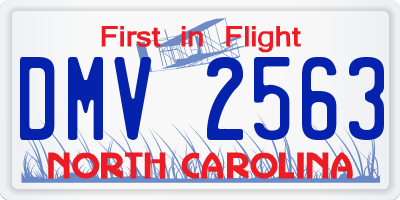 NC license plate DMV2563