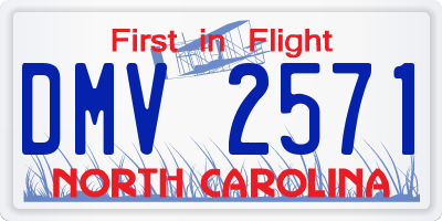NC license plate DMV2571
