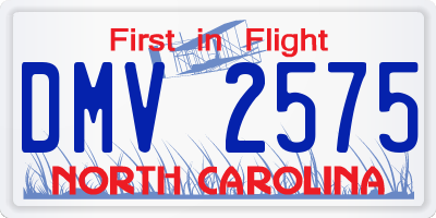 NC license plate DMV2575
