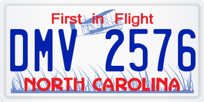NC license plate DMV2576