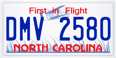 NC license plate DMV2580