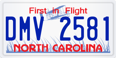 NC license plate DMV2581