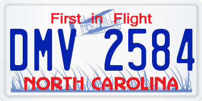 NC license plate DMV2584