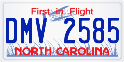 NC license plate DMV2585
