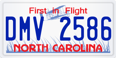 NC license plate DMV2586