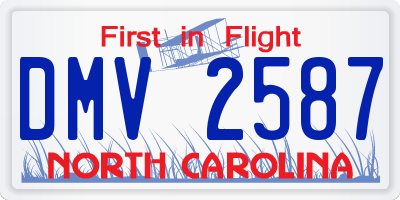 NC license plate DMV2587