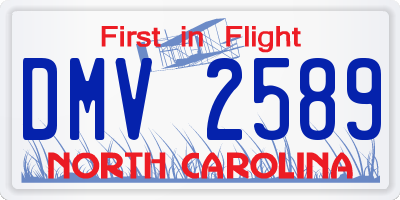 NC license plate DMV2589