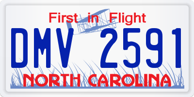 NC license plate DMV2591