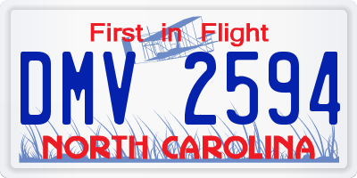NC license plate DMV2594