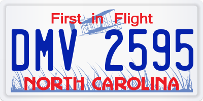NC license plate DMV2595