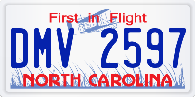 NC license plate DMV2597