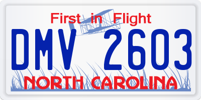 NC license plate DMV2603