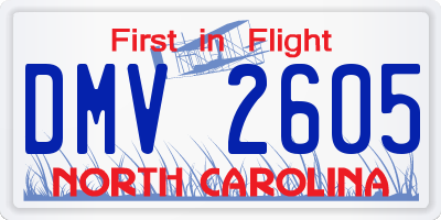 NC license plate DMV2605