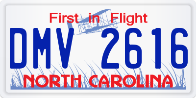 NC license plate DMV2616