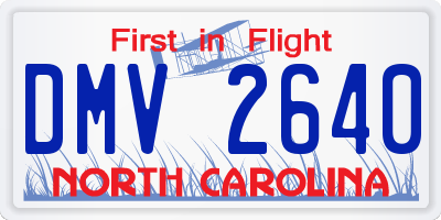 NC license plate DMV2640