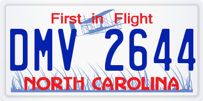 NC license plate DMV2644