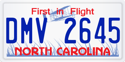 NC license plate DMV2645