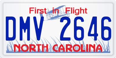 NC license plate DMV2646
