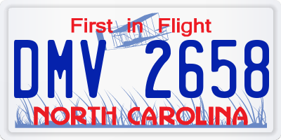 NC license plate DMV2658