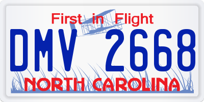 NC license plate DMV2668