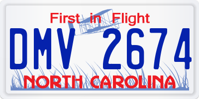 NC license plate DMV2674