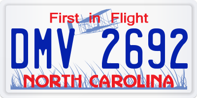 NC license plate DMV2692