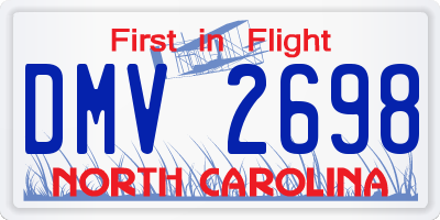 NC license plate DMV2698