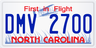 NC license plate DMV2700