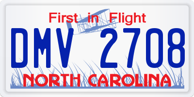 NC license plate DMV2708