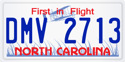 NC license plate DMV2713