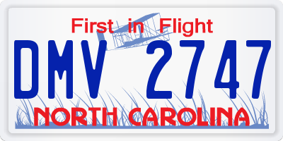 NC license plate DMV2747