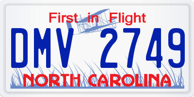 NC license plate DMV2749