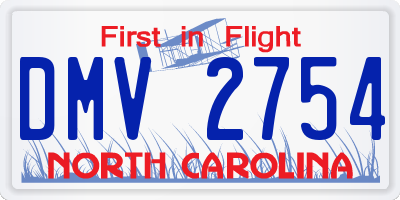 NC license plate DMV2754