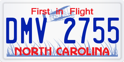NC license plate DMV2755