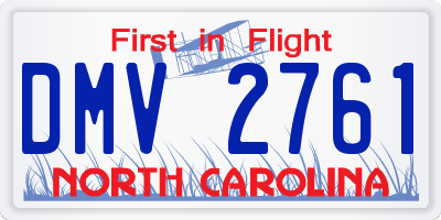 NC license plate DMV2761