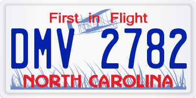 NC license plate DMV2782