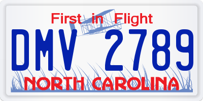 NC license plate DMV2789