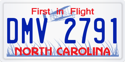 NC license plate DMV2791