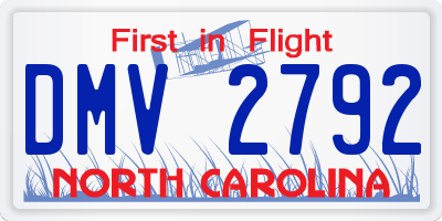 NC license plate DMV2792