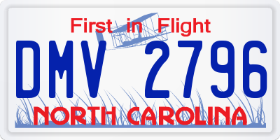 NC license plate DMV2796