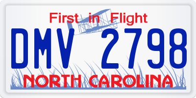 NC license plate DMV2798