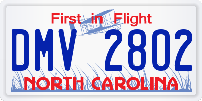 NC license plate DMV2802