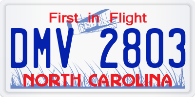 NC license plate DMV2803