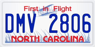 NC license plate DMV2806