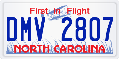 NC license plate DMV2807