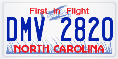 NC license plate DMV2820