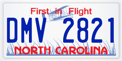 NC license plate DMV2821