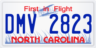 NC license plate DMV2823