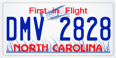 NC license plate DMV2828