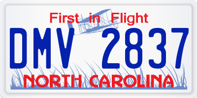 NC license plate DMV2837